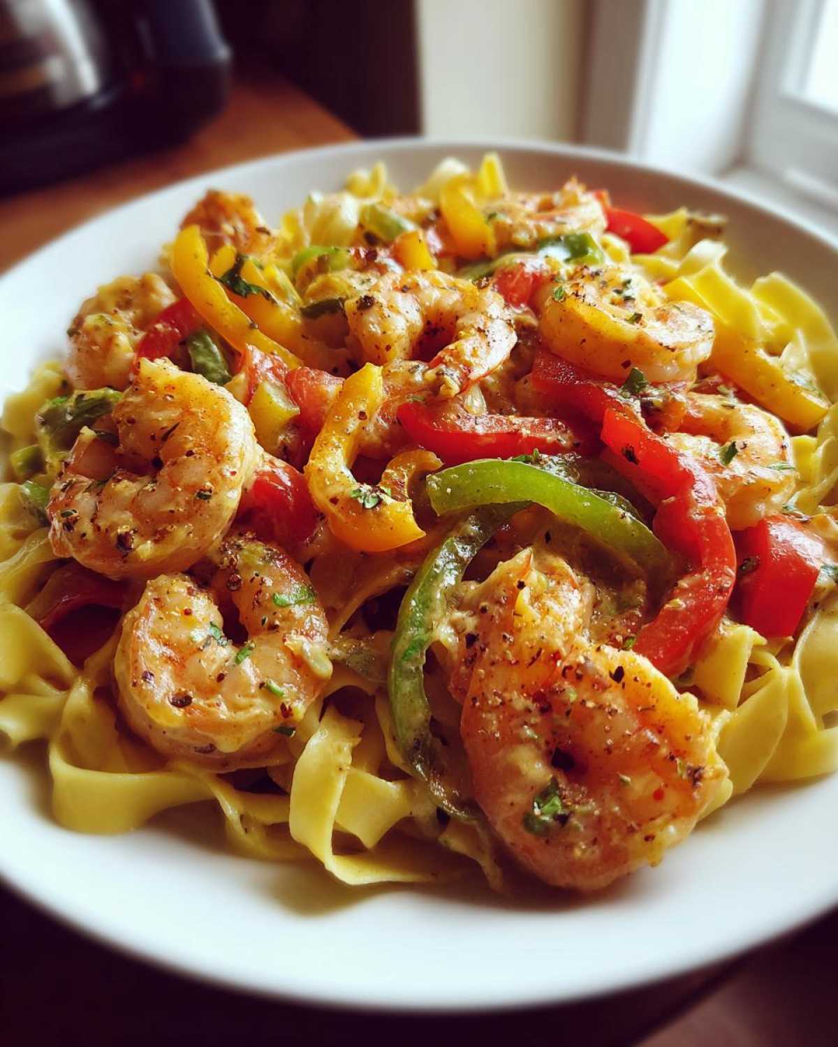 Creamy Cajun Shrimp Pasta with Bell Peppers - detail 2