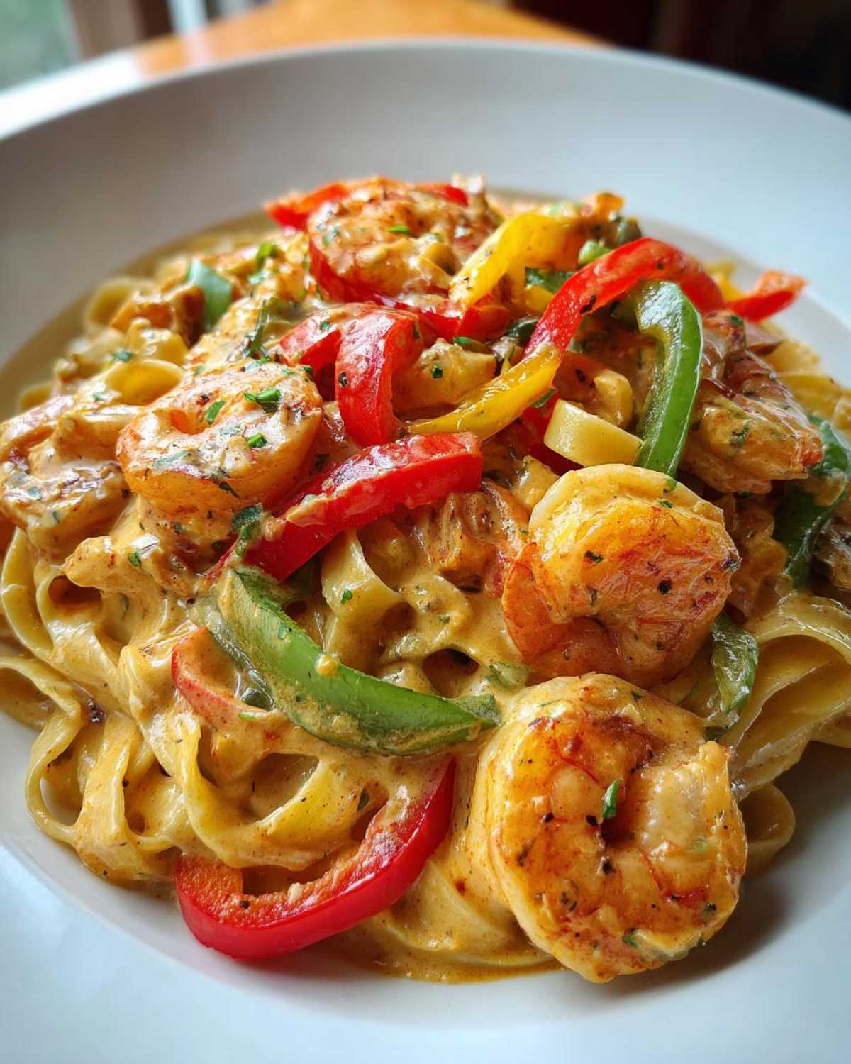 Creamy Cajun Shrimp Pasta with Bell Peppers - detail 4
