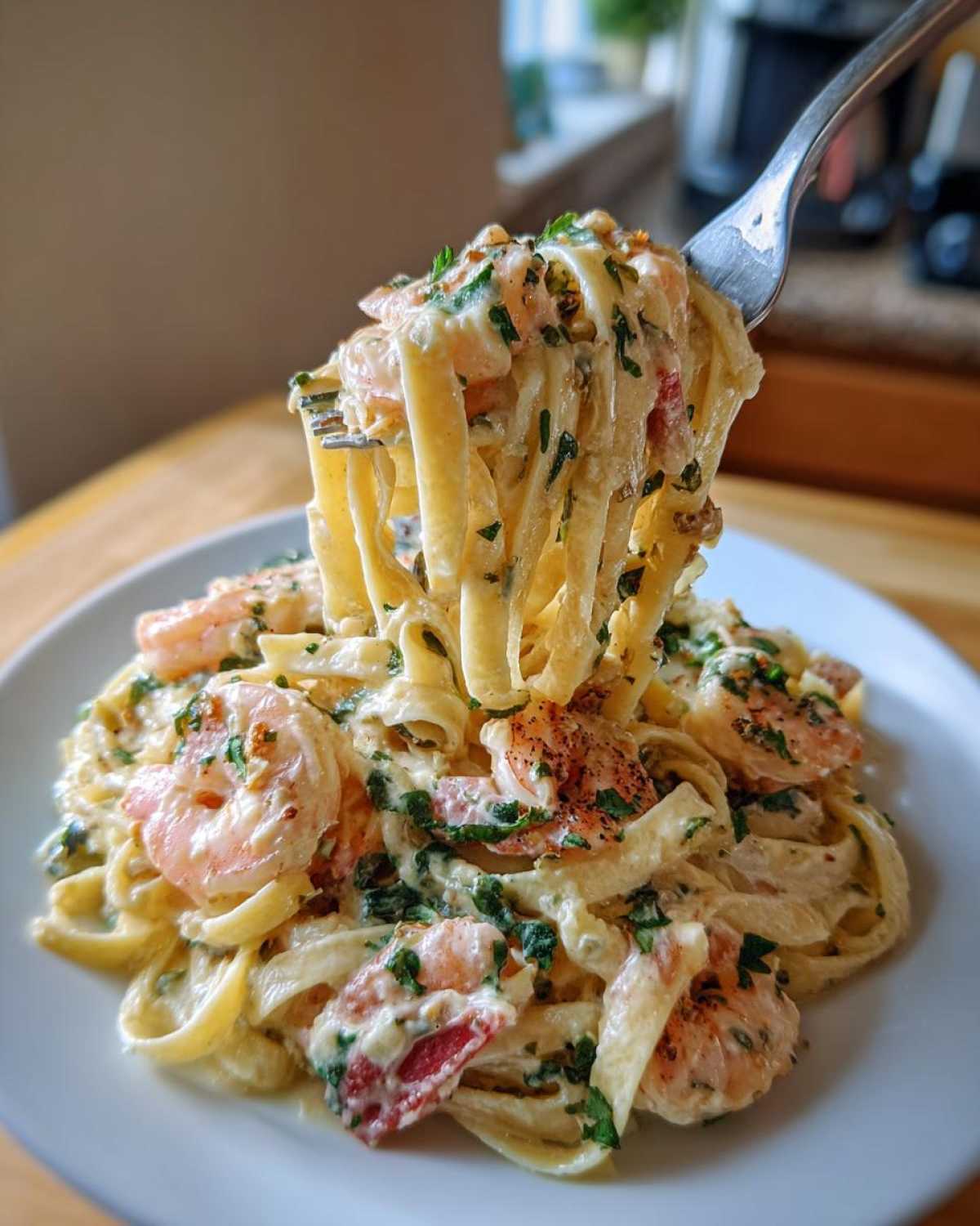 Creamy Shrimp Alfredo Fettuccine - detail 1