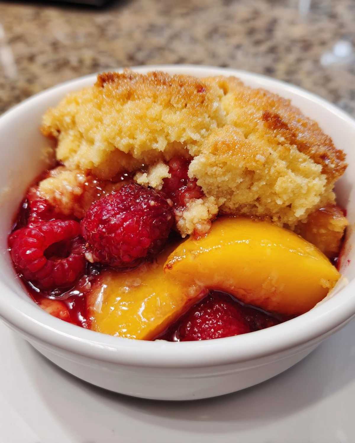Easy Peach and Raspberry Cobbler - detail 4