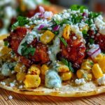 Fried Chicken Street Corn Taco with Jalapeno Lime Ranch