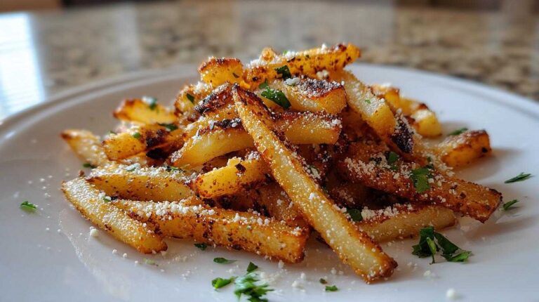 Garlic Parmesan Kohlrabi Fries