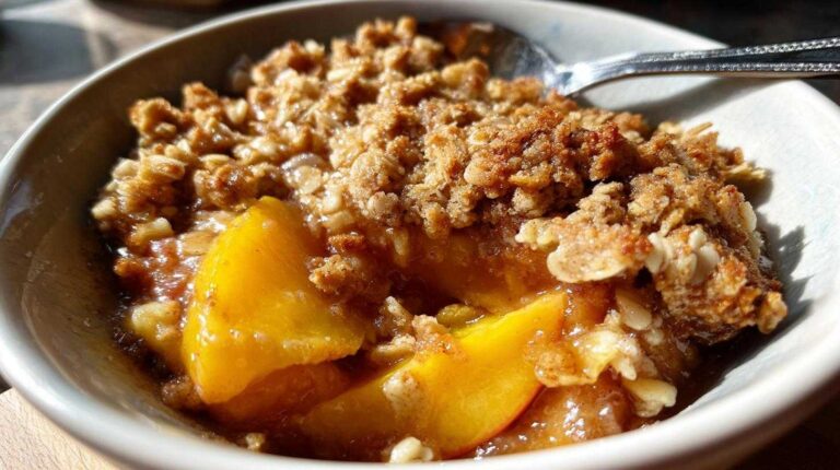 Ginger Cardamom Peach Crisp