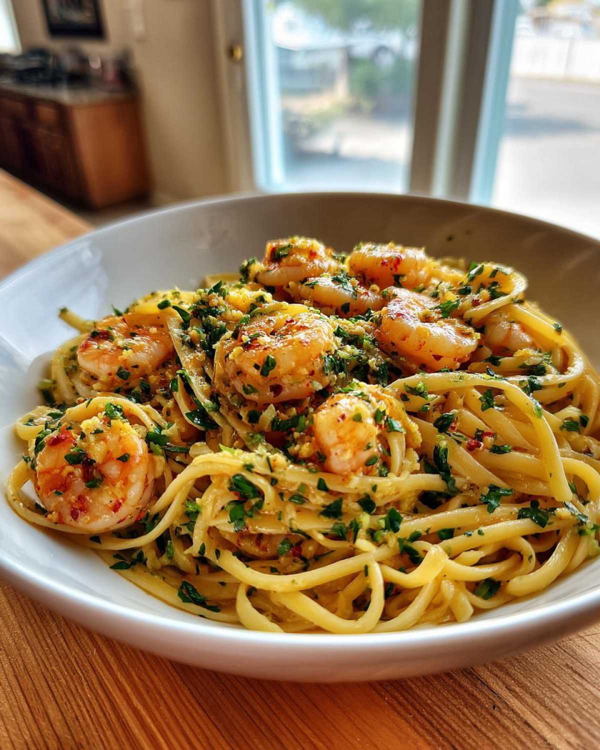 Lemon Shrimp Pasta with Garlic and Herbs - detail 2