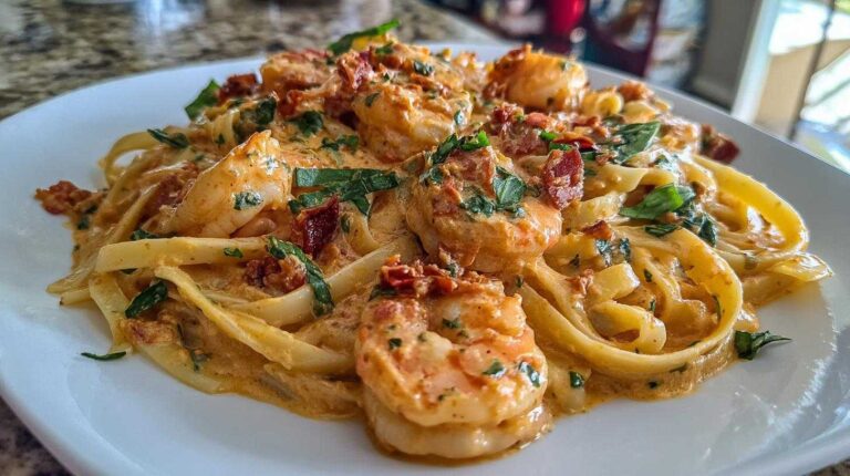 Marry Me Shrimp Pasta in Sun-Dried Tomato Cream Sauce