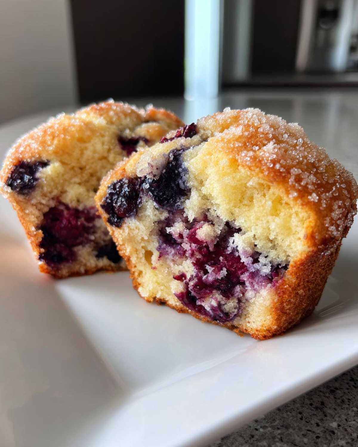 Summer Baked Blueberry Muffins - detail 3