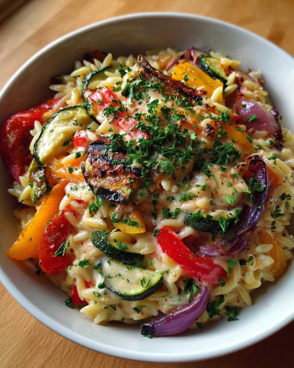 30 Minute Brown Butter Goat Cheese Grilled Veggie Orzo - detail 3