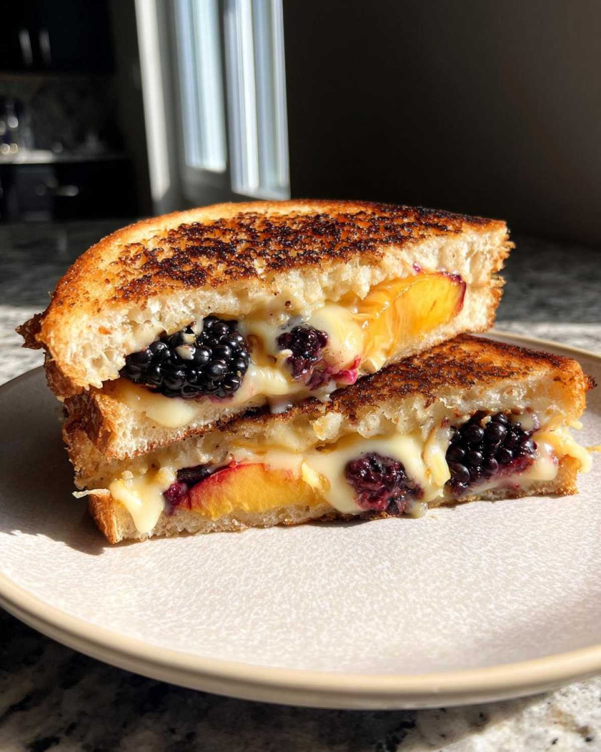 Blackberry-Peach Grilled Cheese - detail 1