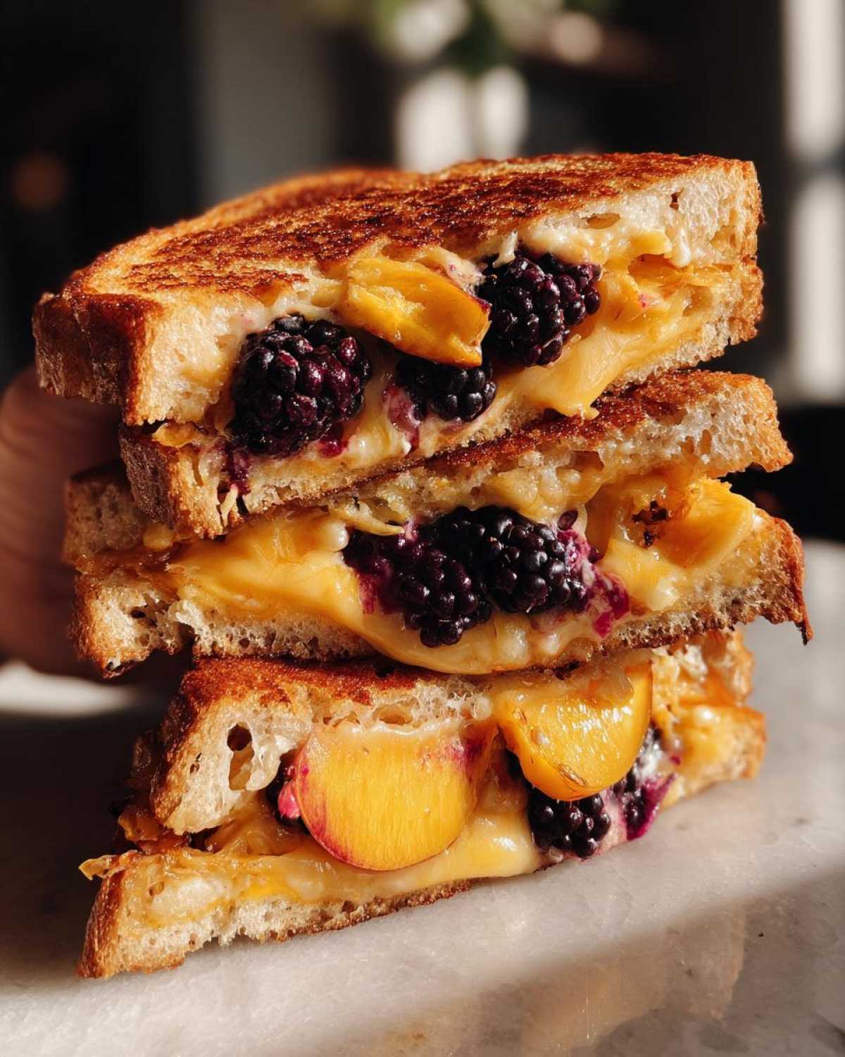 Blackberry-Peach Grilled Cheese - detail 3