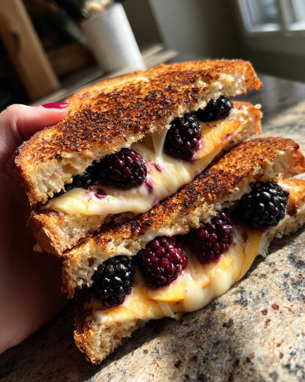 Blackberry-Peach Grilled Cheese - detail 4