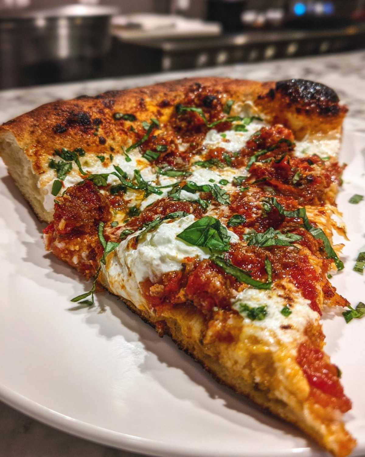 Cheater’s Spicy Sausage Pizza with Burrata - detail 2