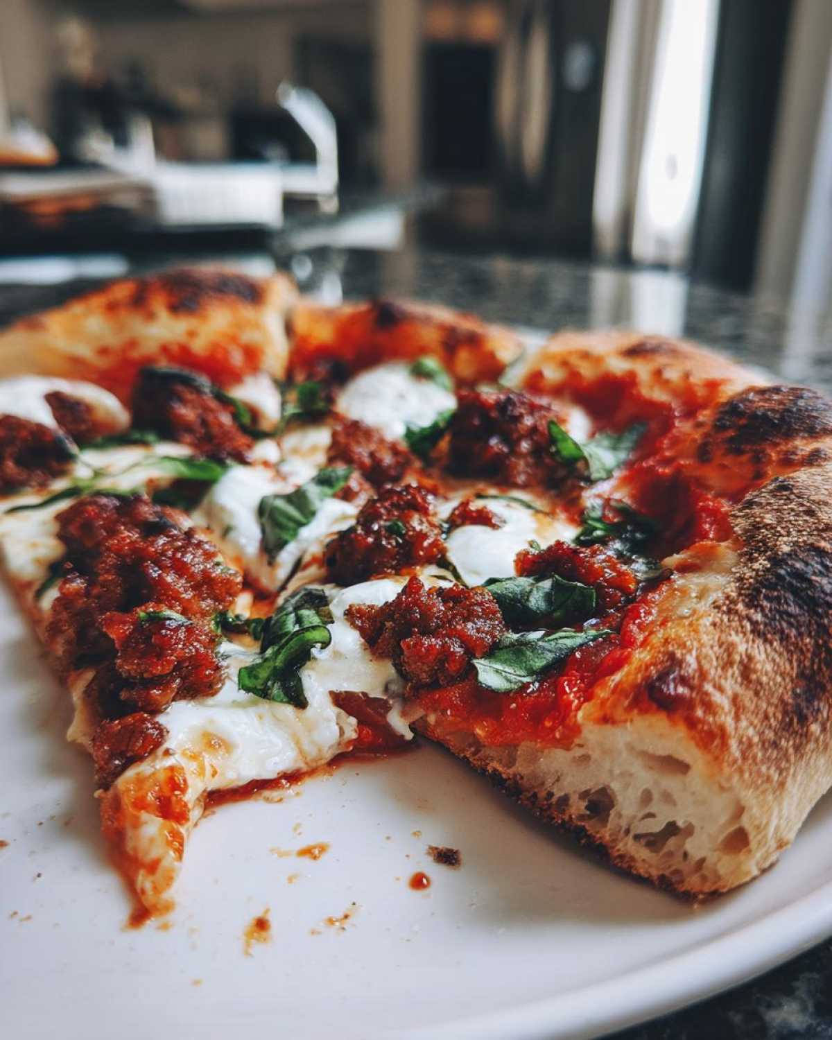 Cheater’s Spicy Sausage Pizza with Burrata - detail 3