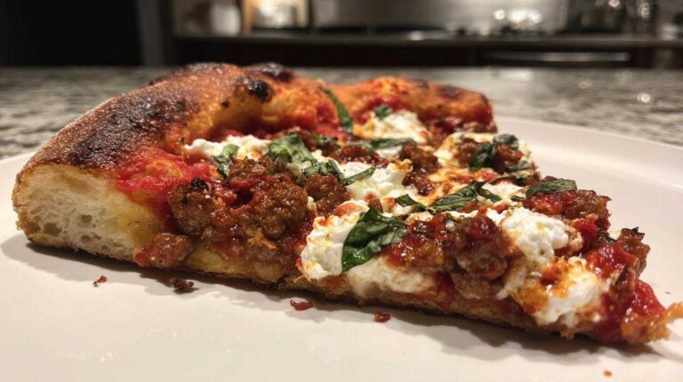 Cheater’s Spicy Sausage Pizza with Burrata