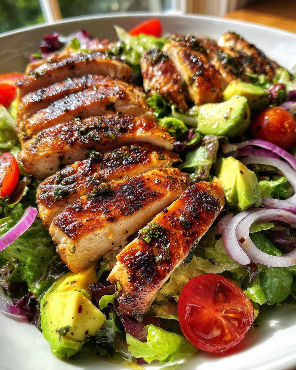 Grilled Lemon-Herb Chicken and Avocado Salad - detail 1