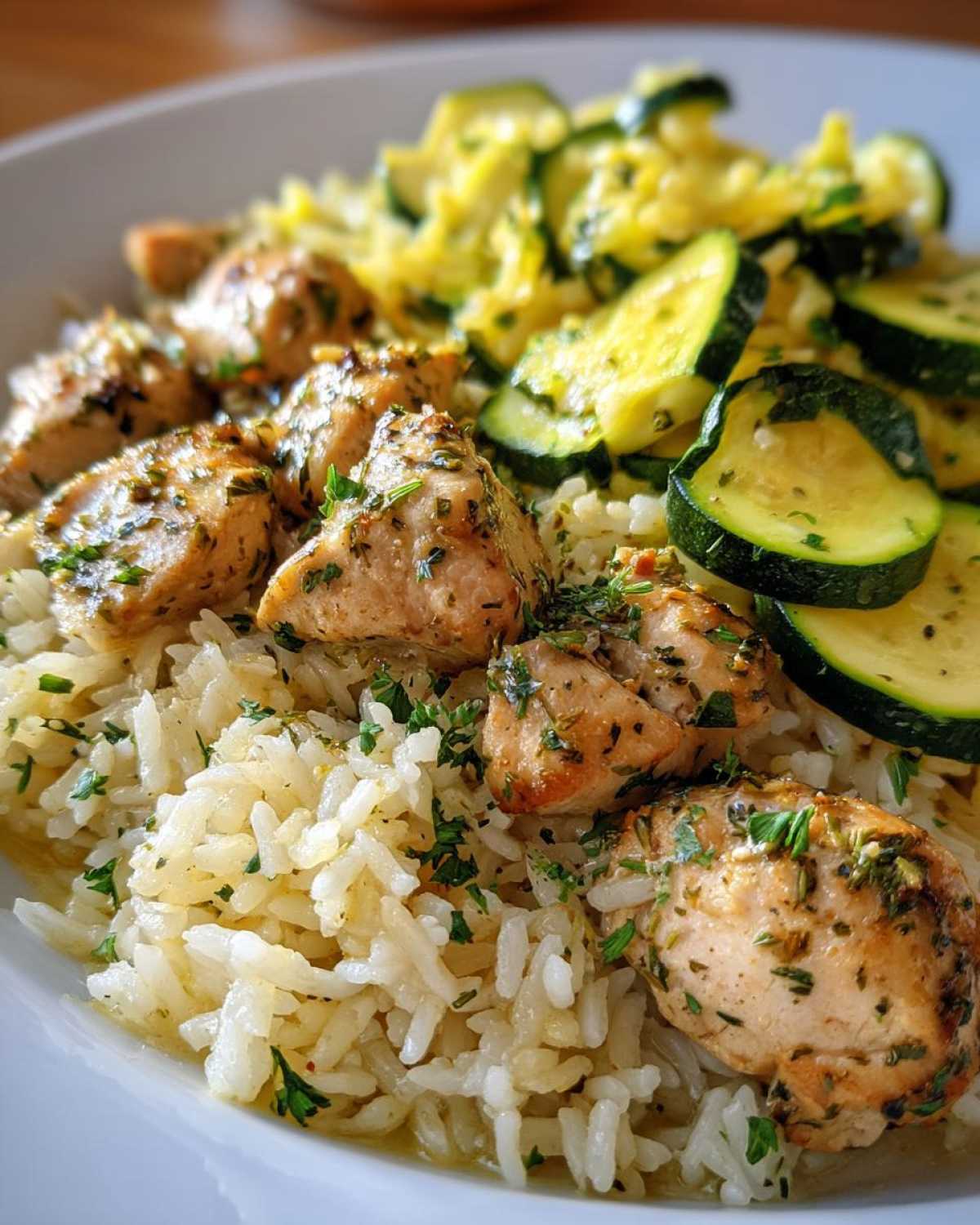 One Pan Herb Butter Chicken and Zucchini Rice Pilaf - detail 1