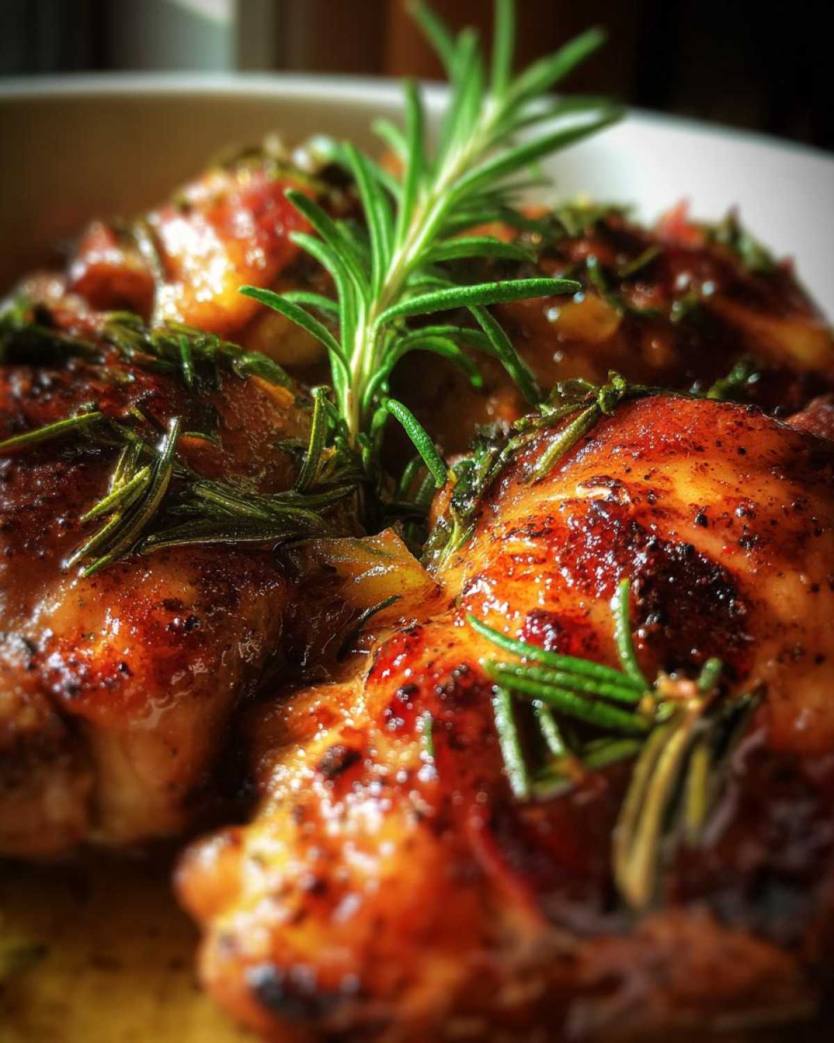 Rosemary Peach Chicken in a White Wine Pan Sauce - detail 1