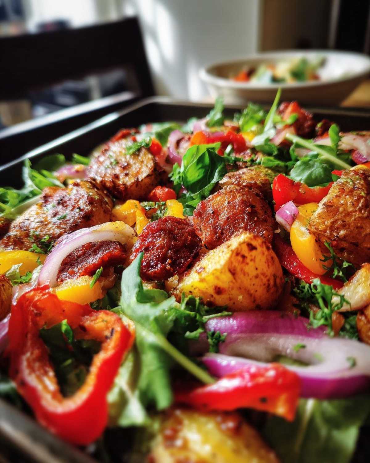 Smashed Potato and Chorizo Sheet Pan Salad - detail 3