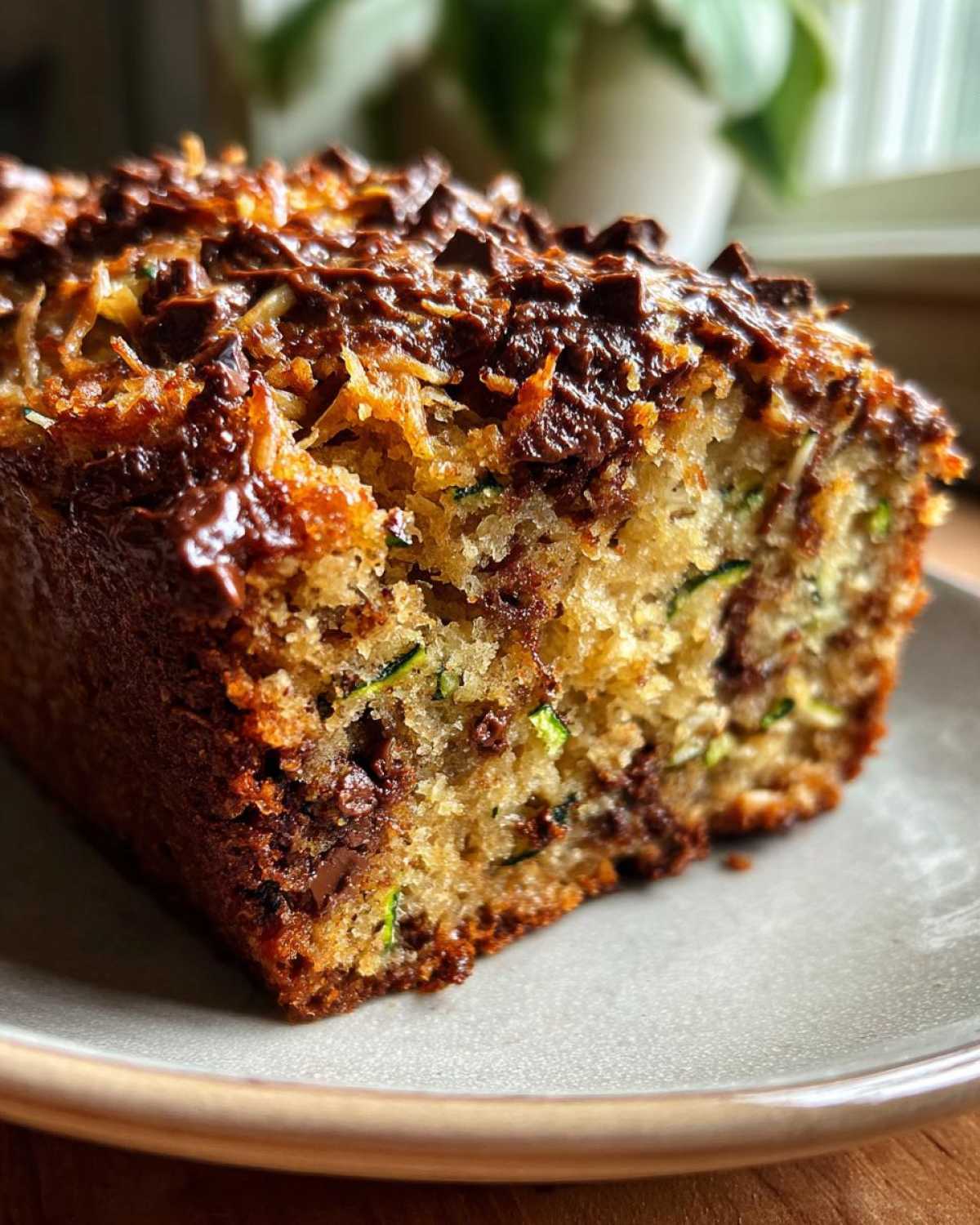 Sneaky Zucchini Chocolate Chunk Coconut Bread - detail 3