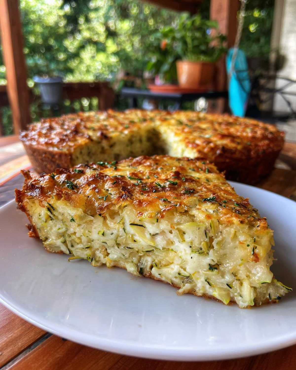 Summer Garden Crustless Zucchini Pie - detail 2