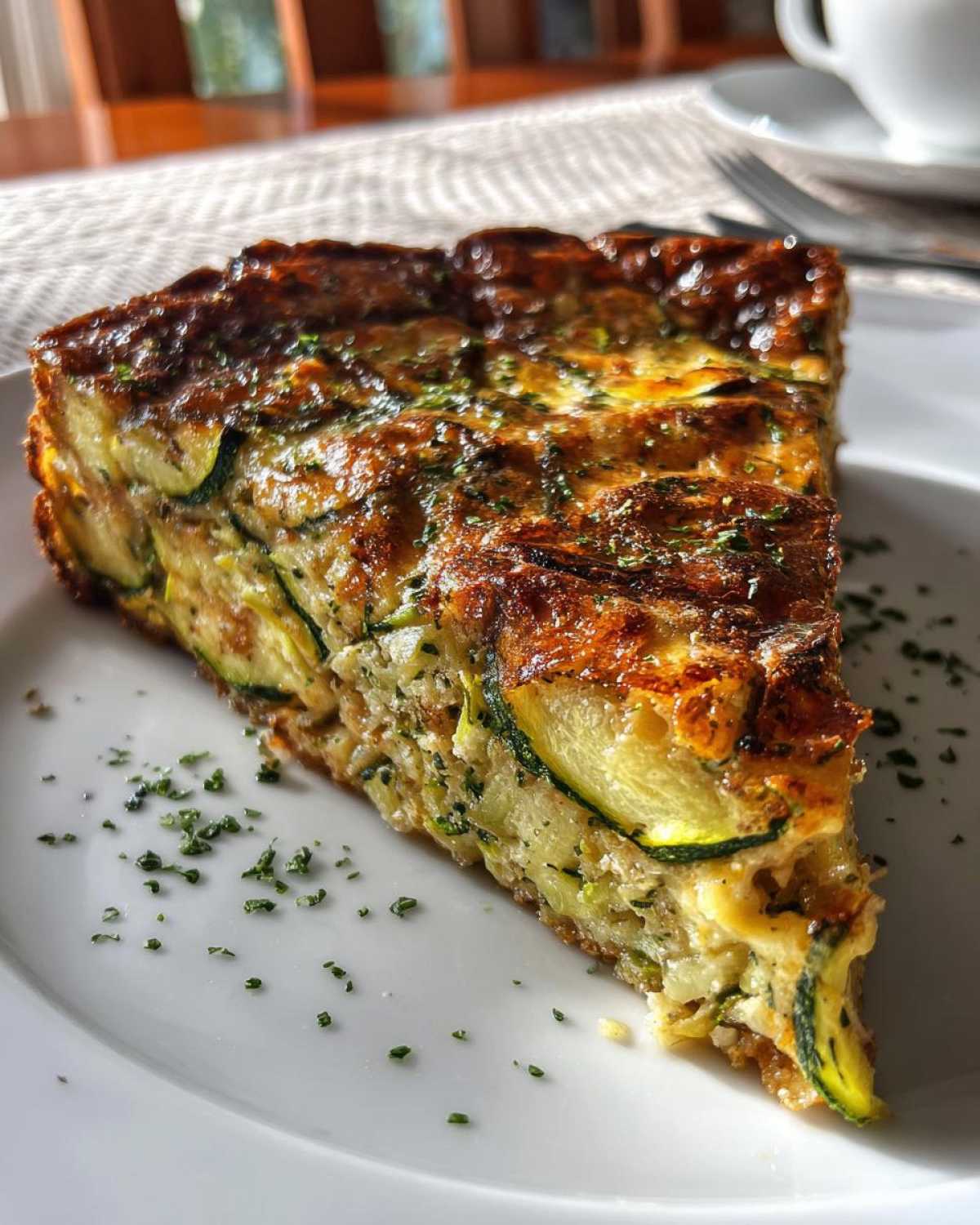 Summer Garden Crustless Zucchini Pie - detail 3