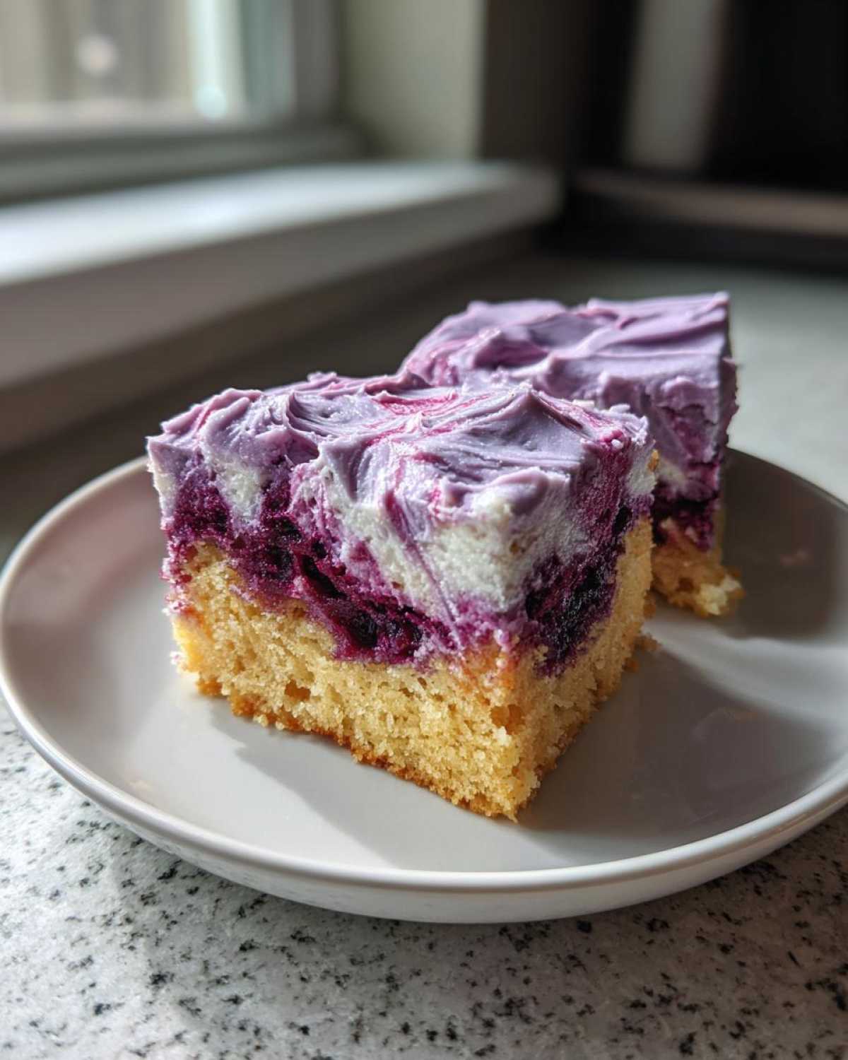 Swirled Blackberry Lavender Sheet Cake - detail 1