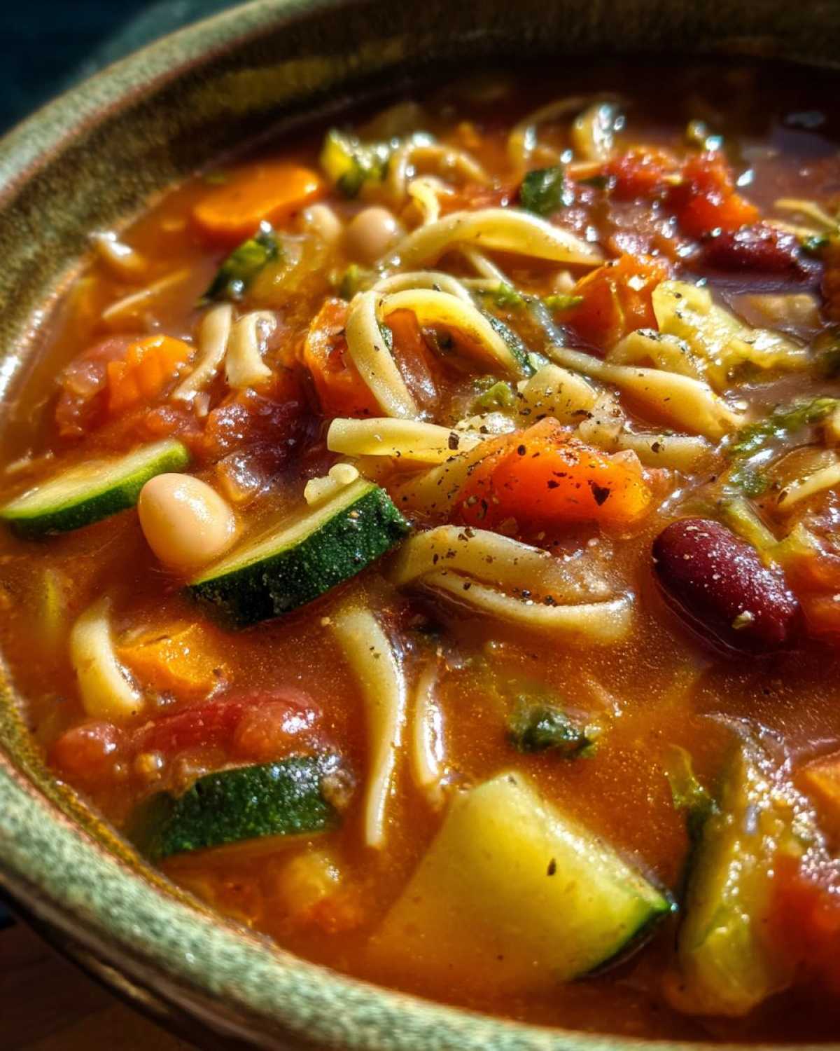 Vegetable Minestrone Soup - detail 1