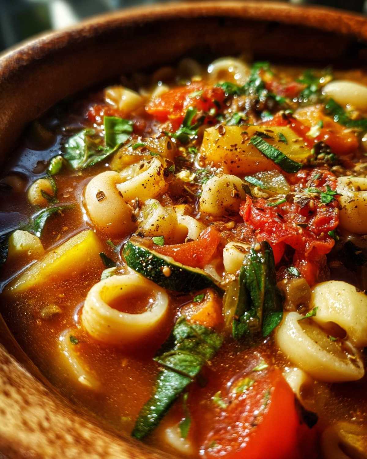 Vegetable Minestrone Soup - detail 2