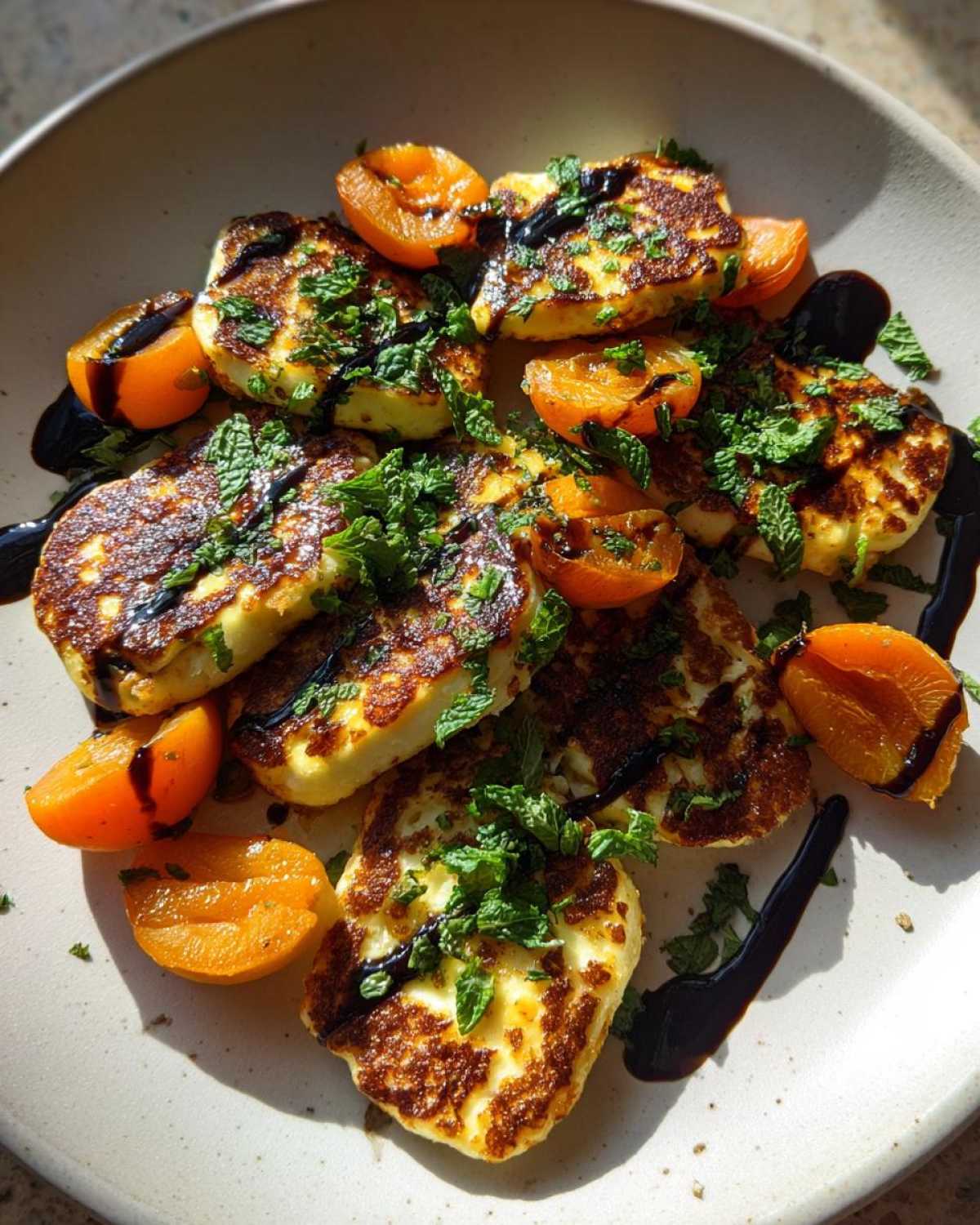 Whole Grilled Halloumi with Apricots - detail 1