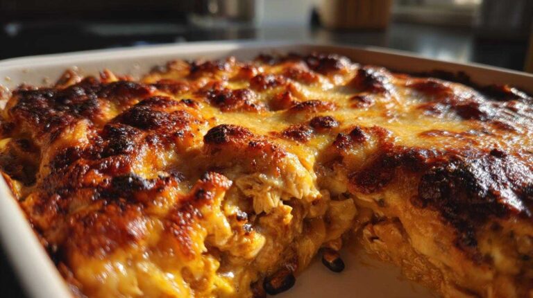 Cheesy Chicken Enchilada Casserole