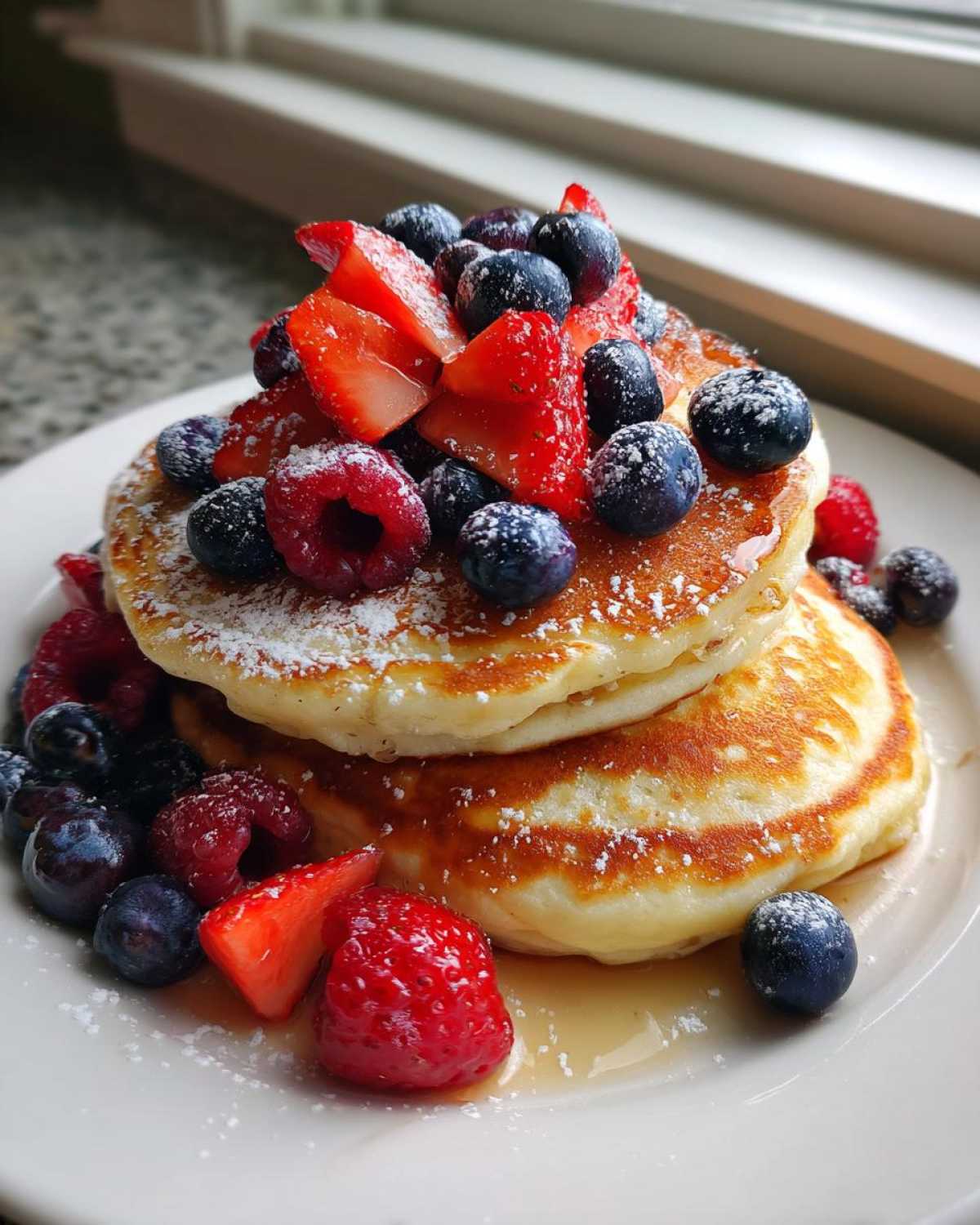 Ricotta Lemon Pancakes with Berries - detail 1