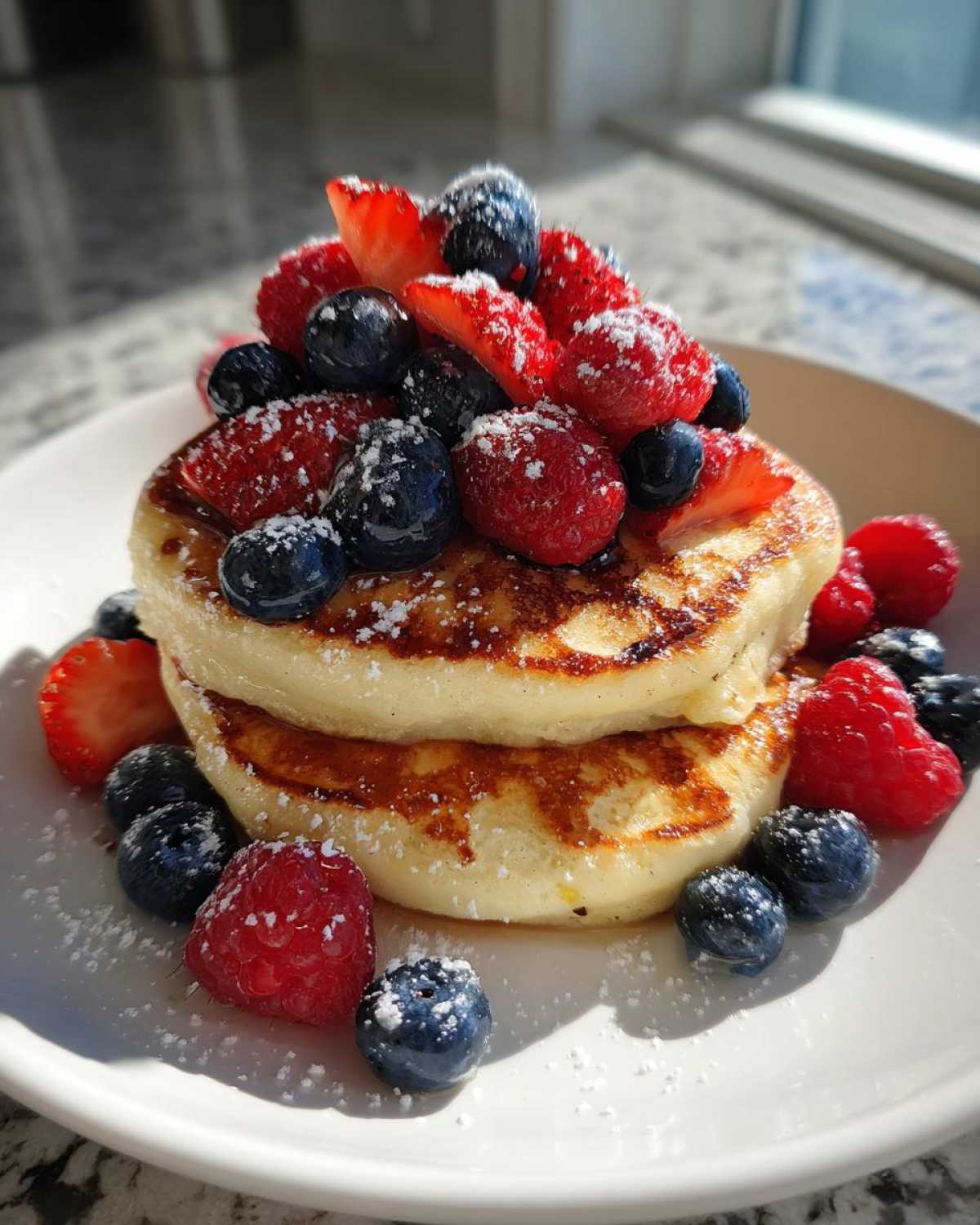 Ricotta Lemon Pancakes with Berries - detail 2