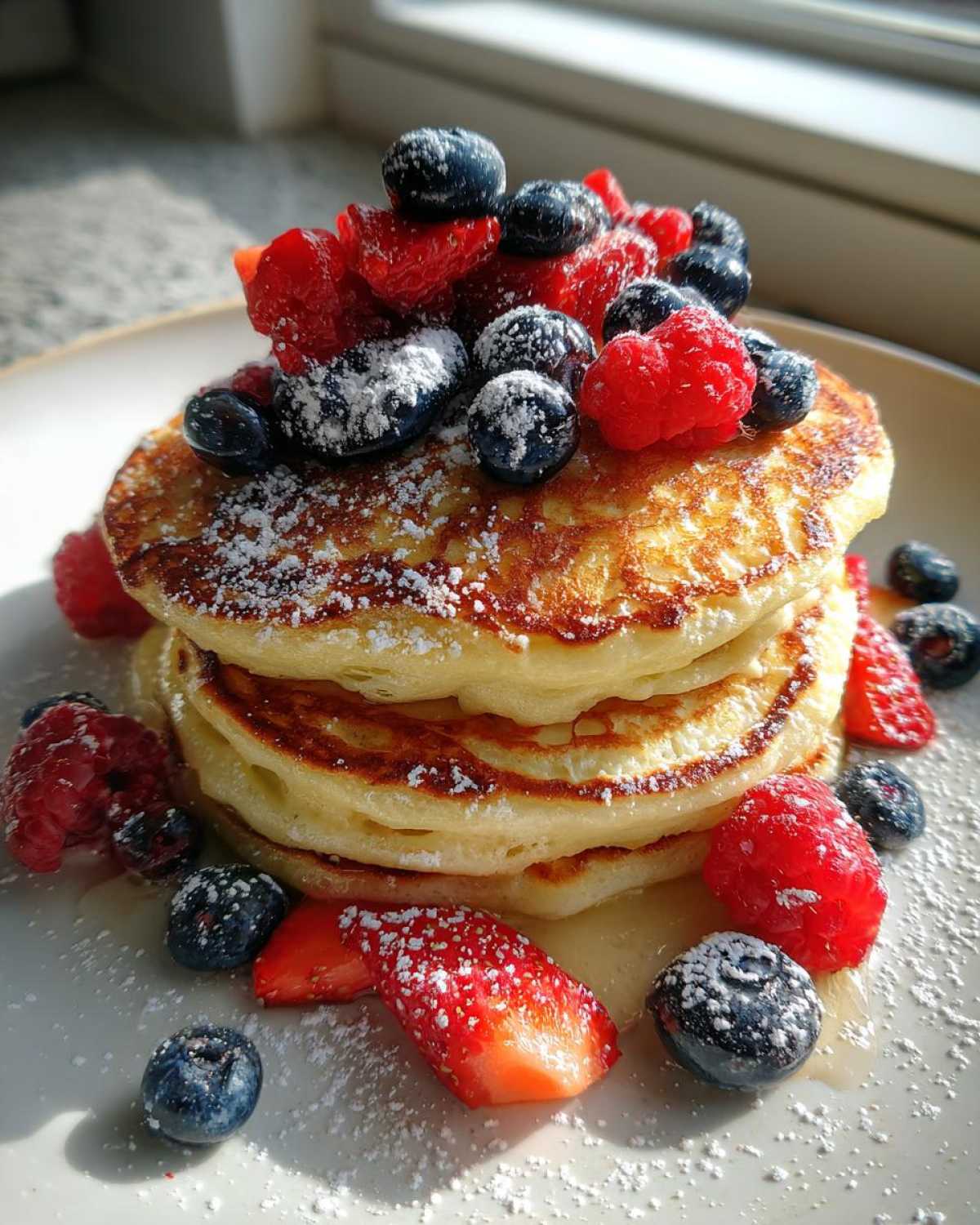 Ricotta Lemon Pancakes with Berries - detail 3