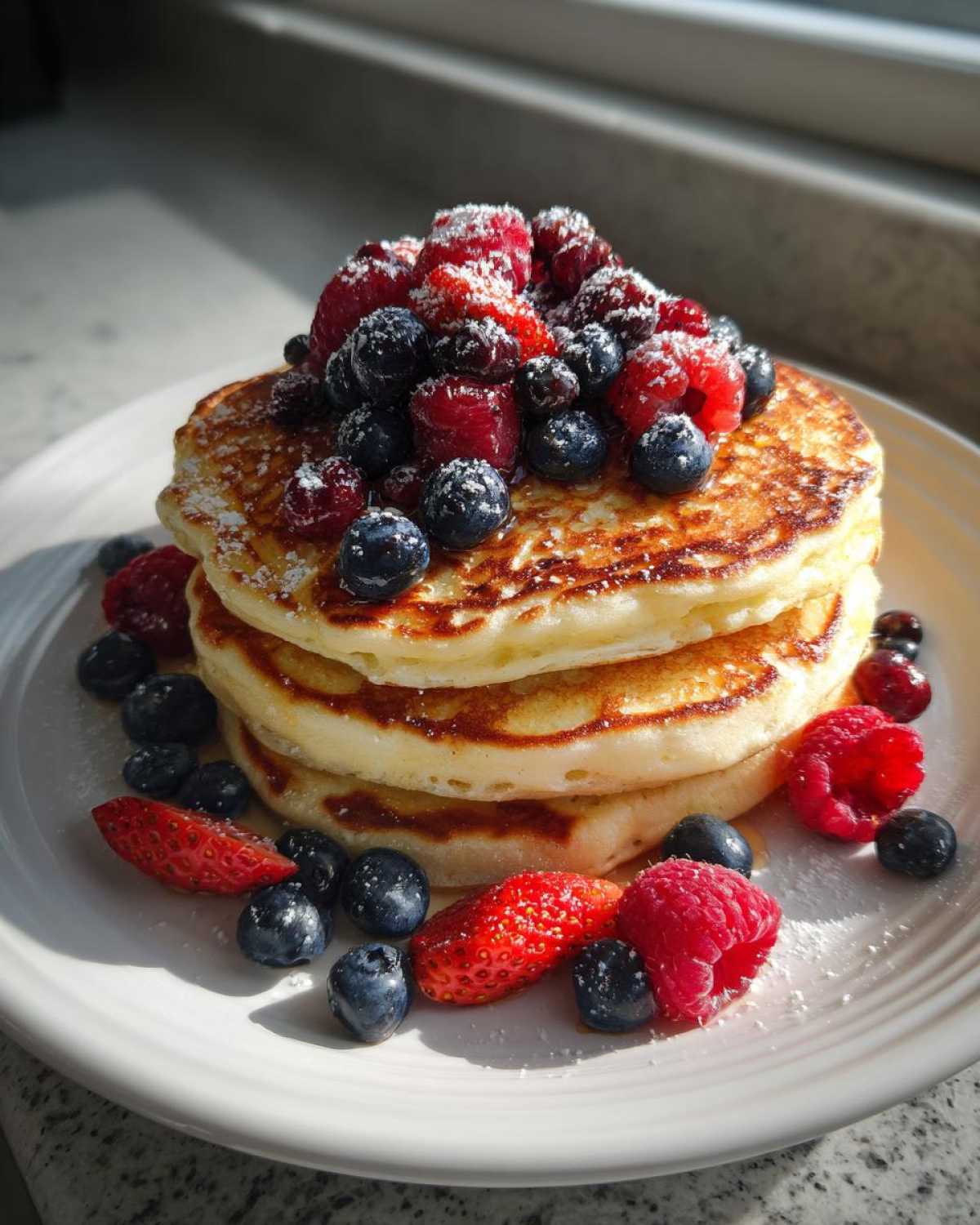 Ricotta Lemon Pancakes with Berries - detail 4