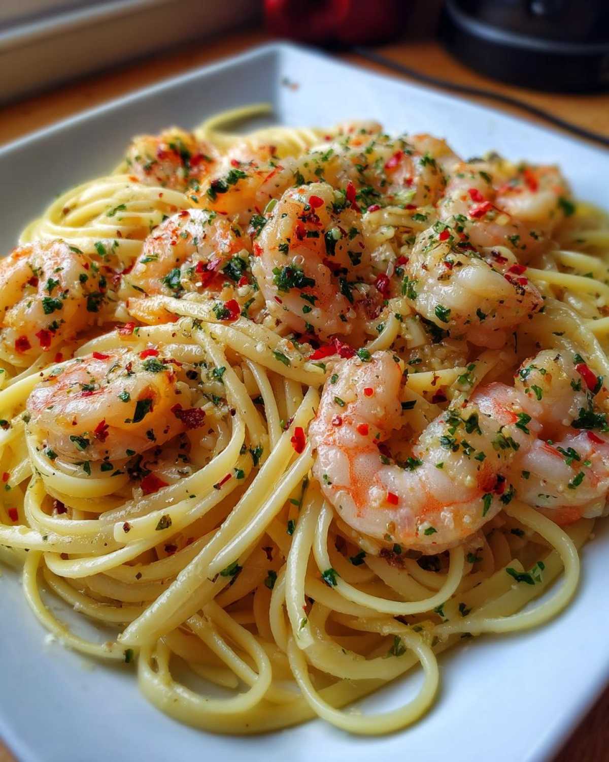Shrimp Scampi Linguine - detail 1