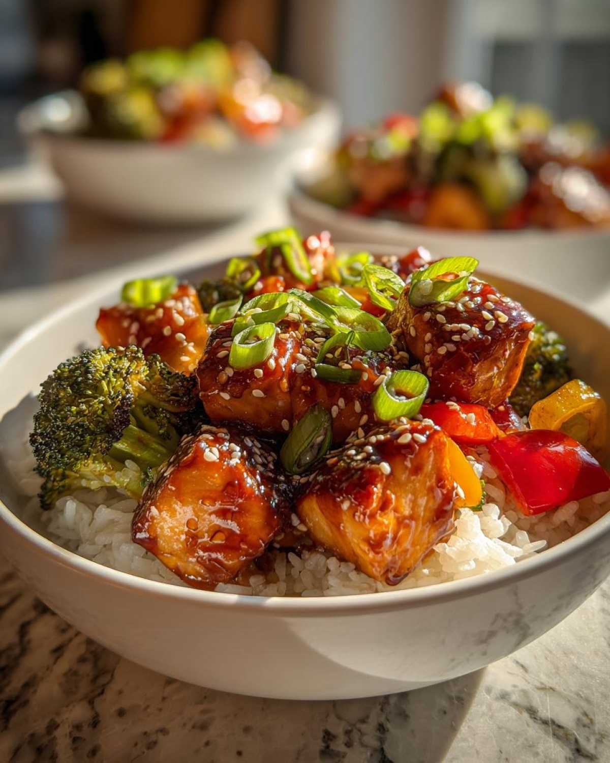 Teriyaki Glazed Salmon Bowls - detail 4