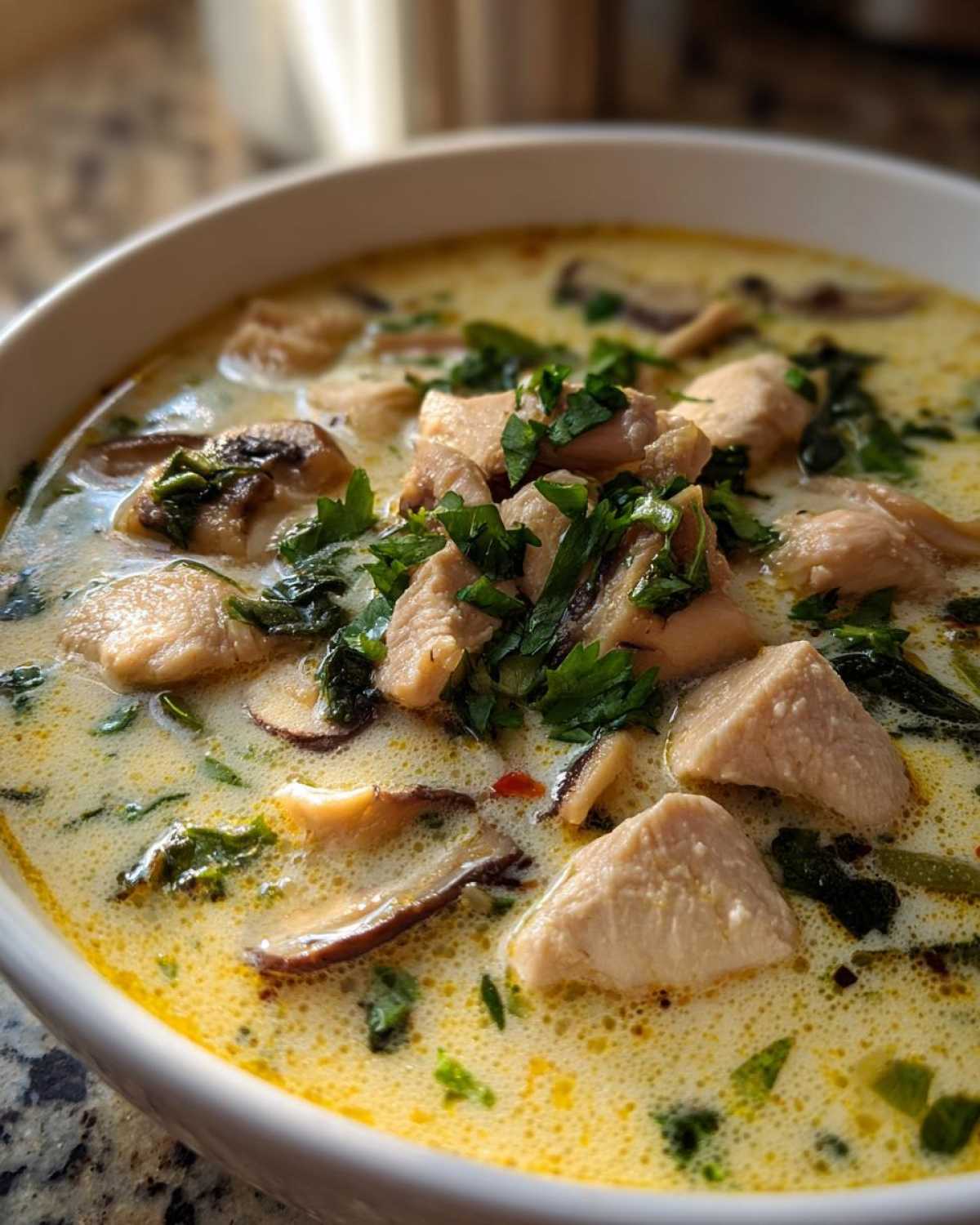 Thai Coconut Soup (Tom Kha) for Lunch - detail 2