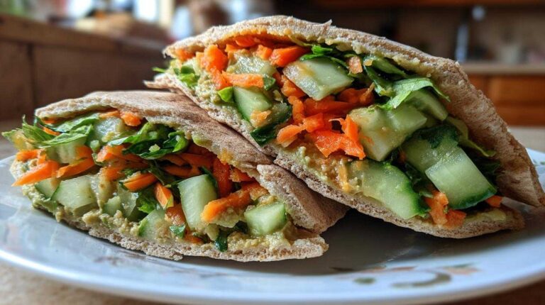 Veggie Hummus Pita Pockets
