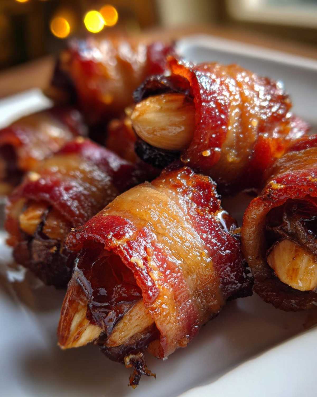 Bacon-Wrapped Dates with Almonds - detail 1