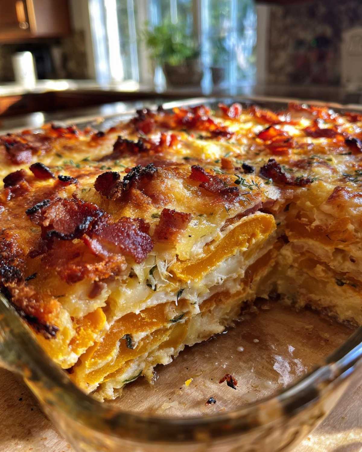 Bacon squash casserole - detail 2