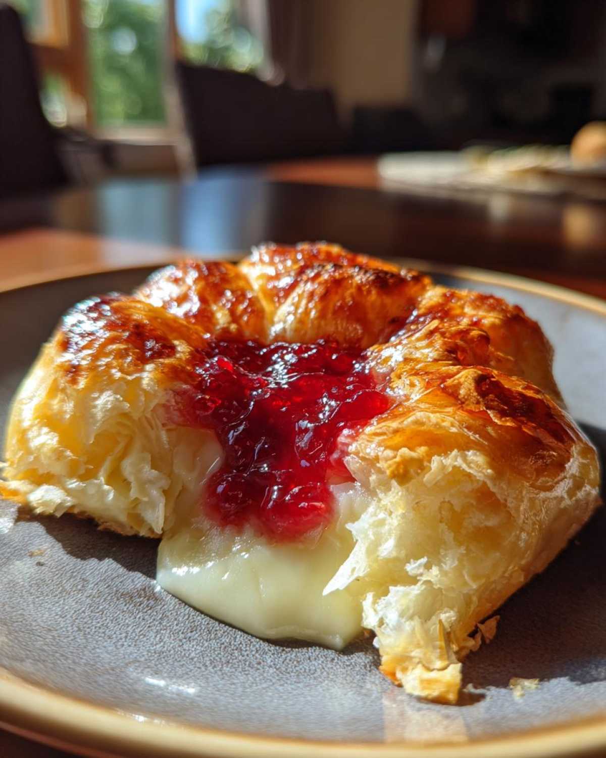 Baked Brie in Puff Pastry with Raspberry Jam - detail 3