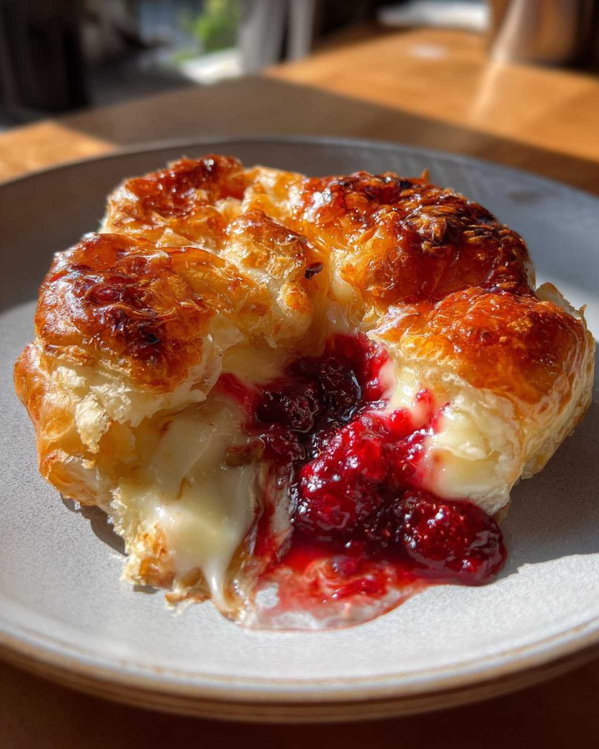Baked Brie in Puff Pastry with Raspberry Jam - detail 4