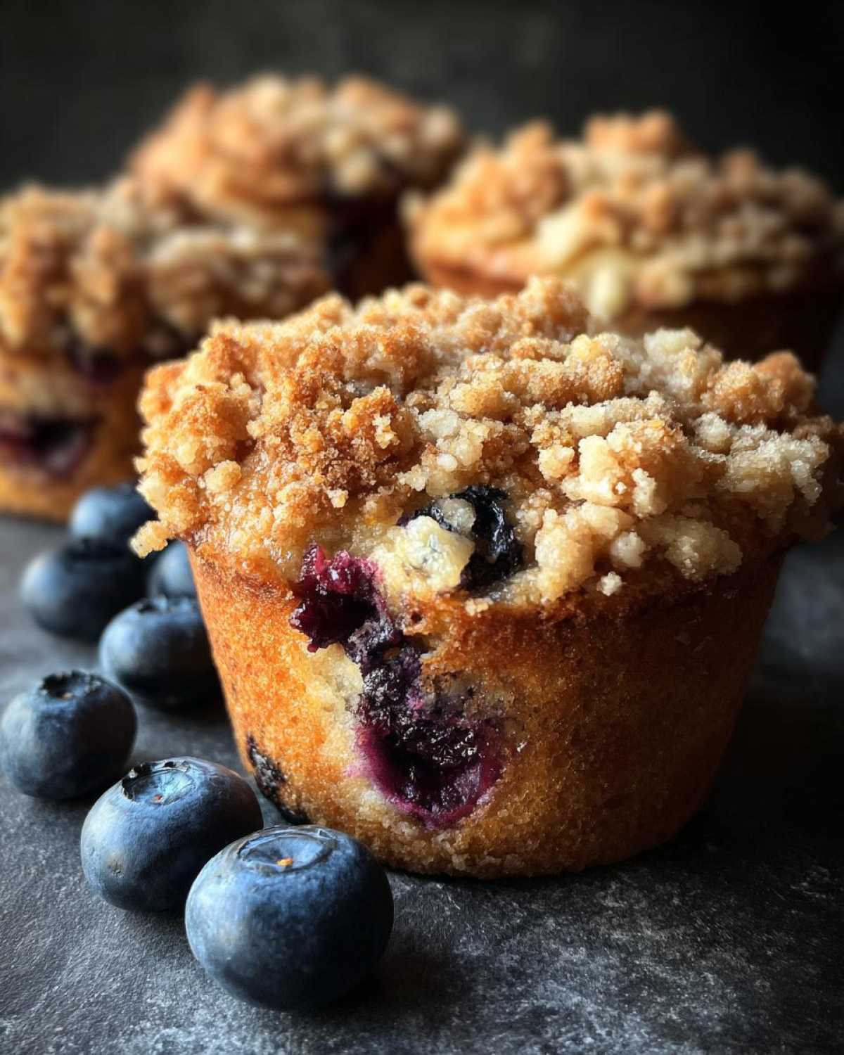 Blueberry streusel muffins - detail 3