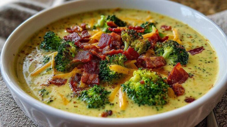 Broccoli Cheddar Soup with Bacon