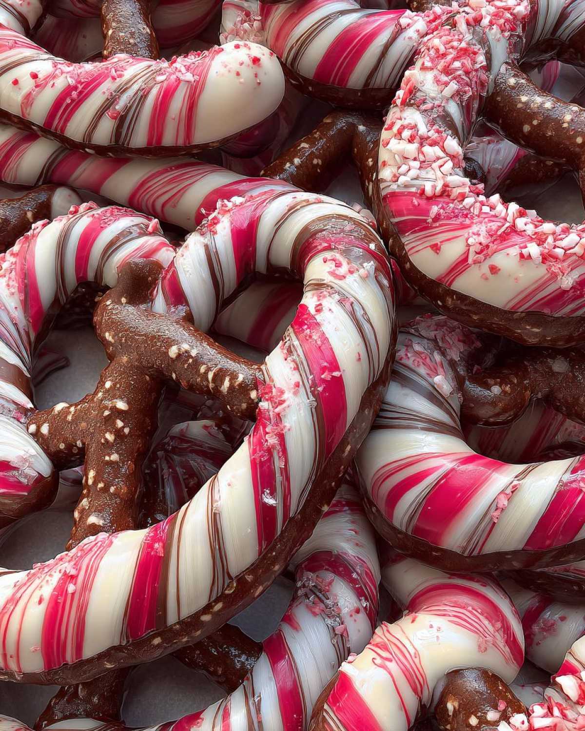 Chocolate Covered Pretzel Candy Canes - detail 1