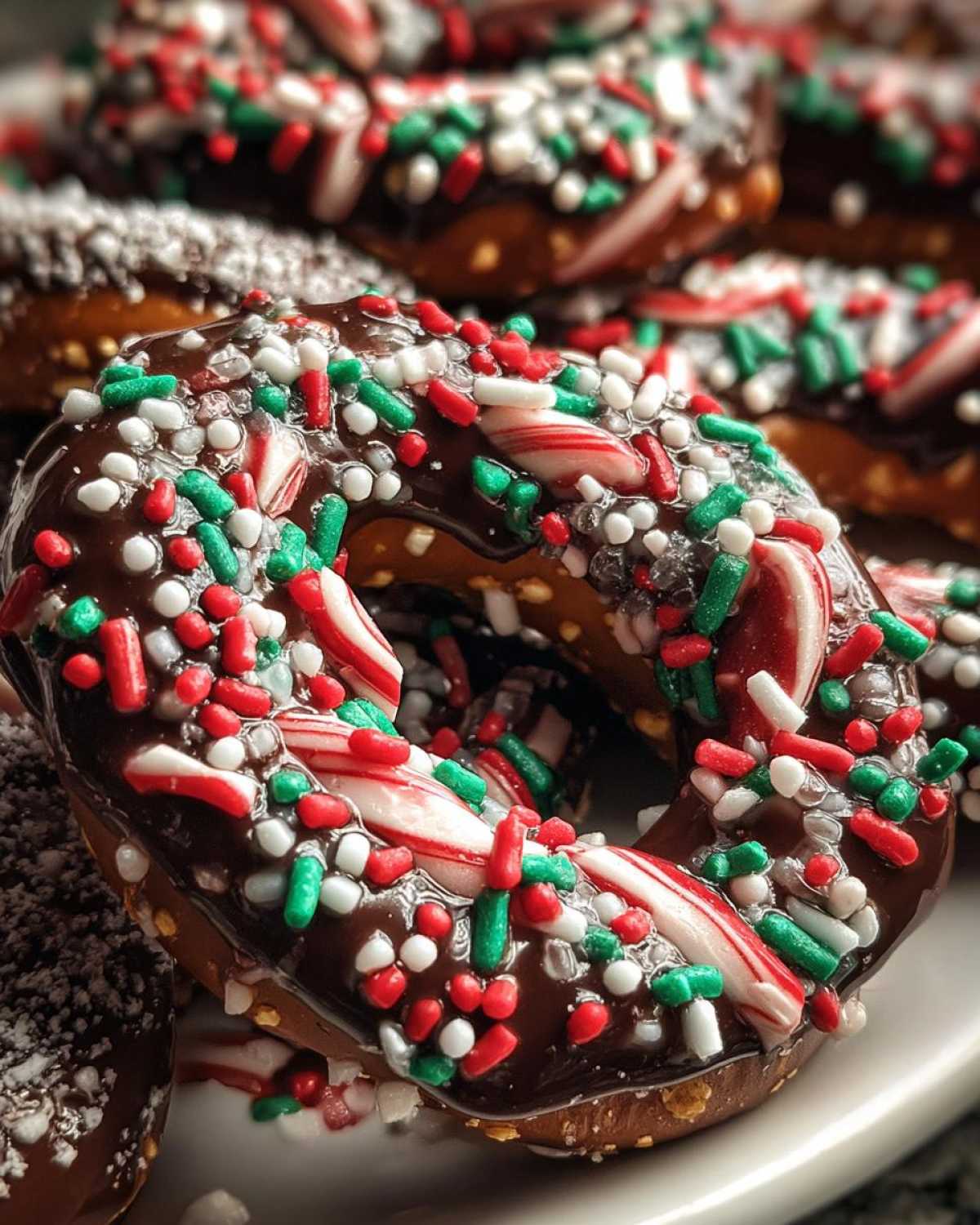 Chocolate Covered Pretzel Candy Canes - detail 3