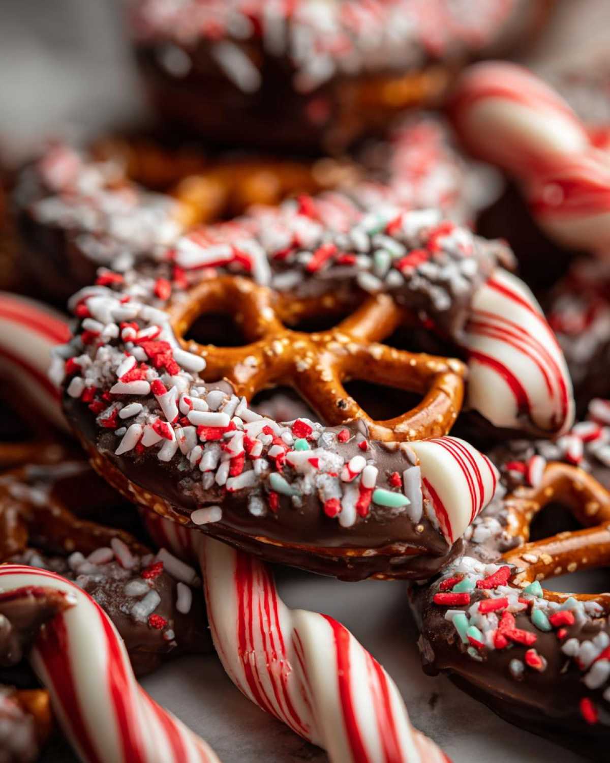 Chocolate Covered Pretzel Candy Canes - detail 4