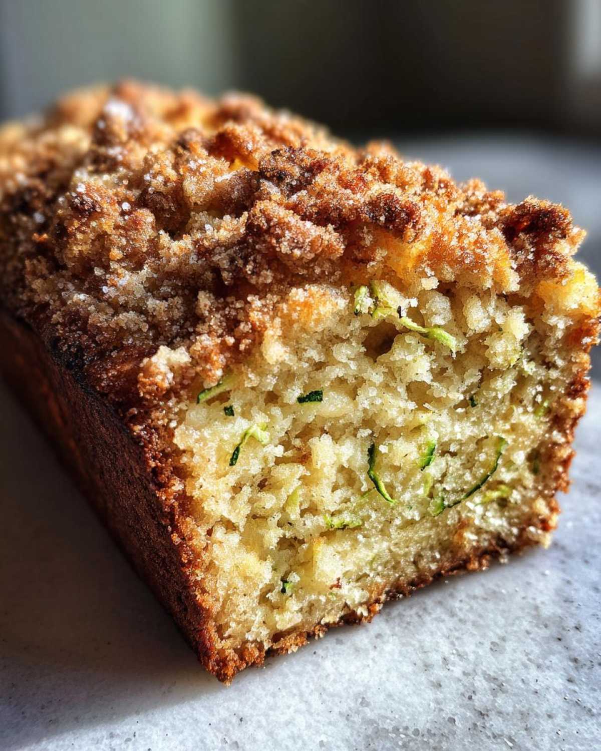 Cinnamon Streusel Topped Zucchini Bread Bakery Style - detail 1