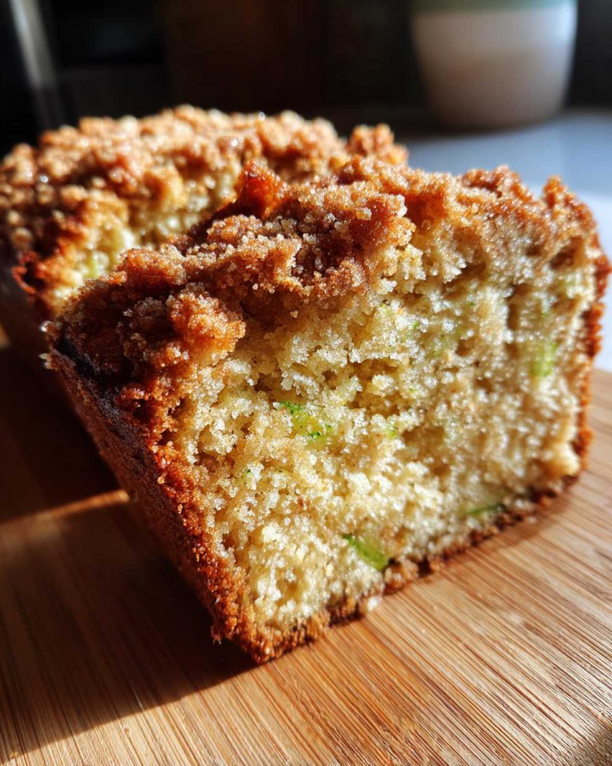 Cinnamon Streusel Topped Zucchini Bread Bakery Style - detail 2