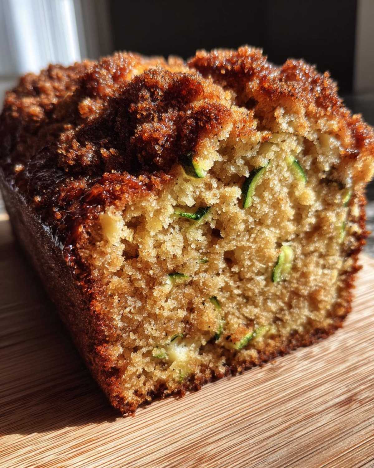 Cinnamon Streusel Topped Zucchini Bread Bakery Style - detail 3