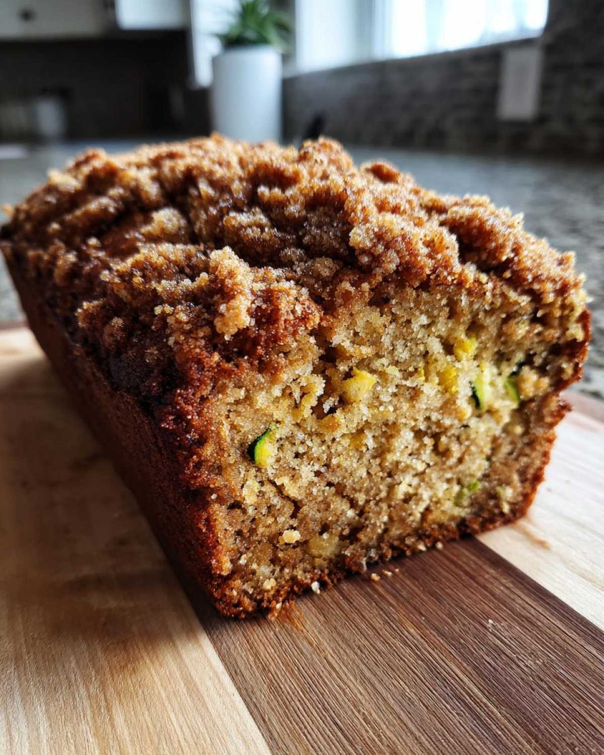 Cinnamon Streusel Topped Zucchini Bread Bakery Style - detail 4